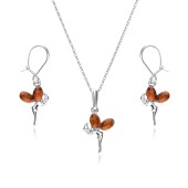 Set argint cercei si lantisor zana cu chihlimbar DiAmanti AMJ-051-AS